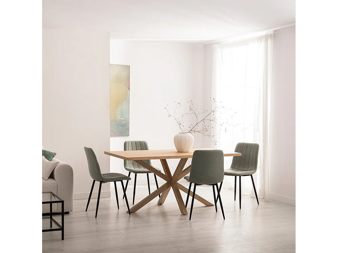 Chaise de salle à manger en tissu vert 45x92 cm-Robbie