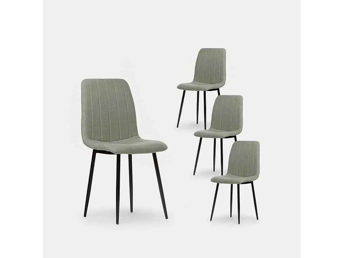 Chaise de salle à manger en tissu vert 45x92 cm-Robbie