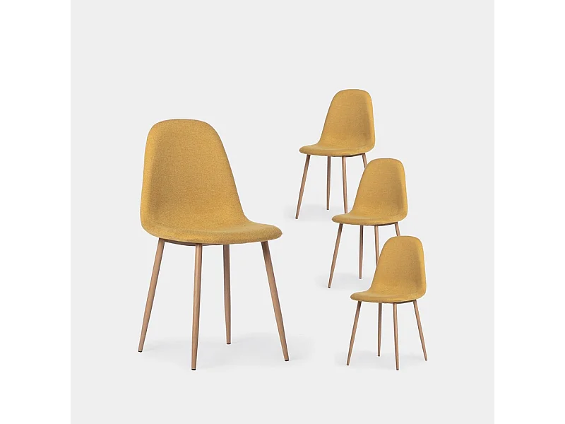 Packs 4 sillas Mostaza 45 x 86 cm