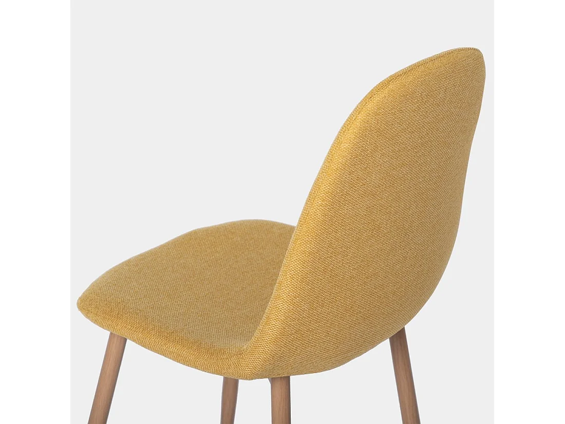 Chaise de salle à manger en tissu moutarde 45x86 cm-Ellis