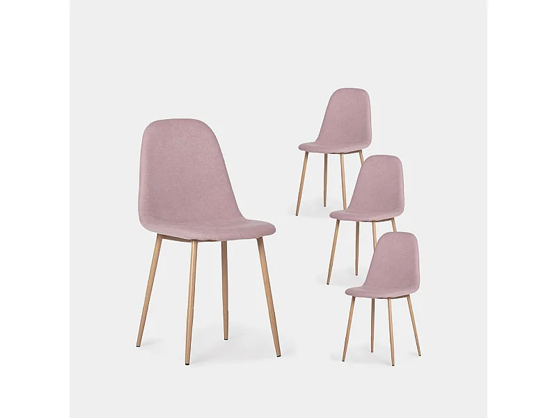 Chaise de salle à manger en tissu mauve 45x86 cm-Ellis