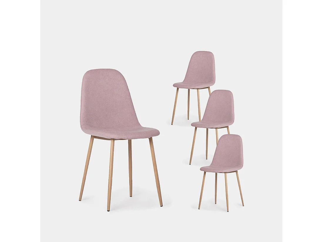 Chaise de salle à manger en tissu mauve 45x86 cm-Ellis