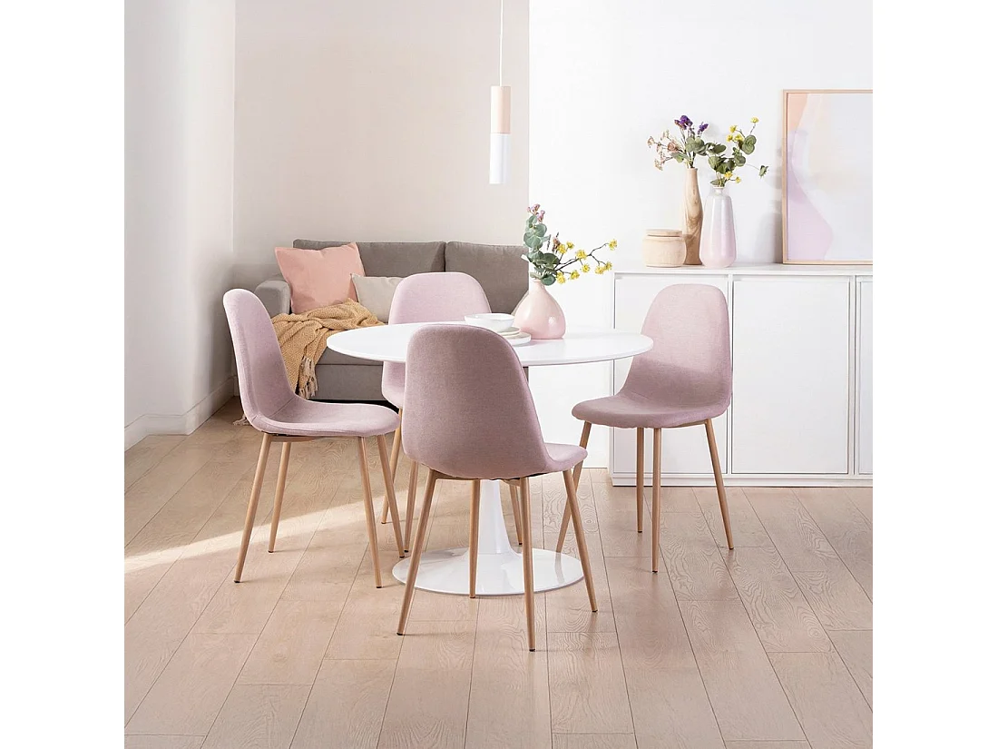 Chaise de salle à manger en tissu mauve 45x86 cm-Ellis