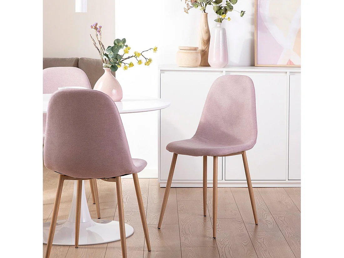 Chaise de salle à manger en tissu mauve 45x86 cm-Ellis