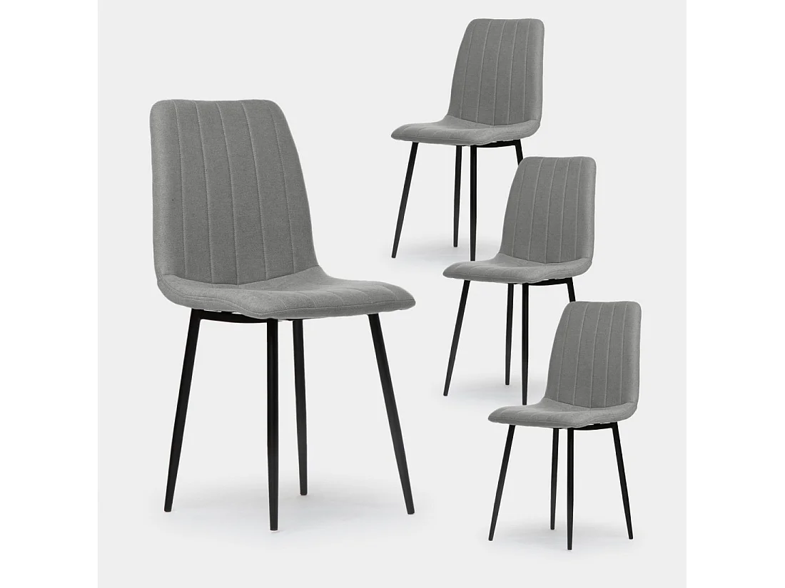 Chaise de salle à manger en tissu gris 45x92 cm-Robbie