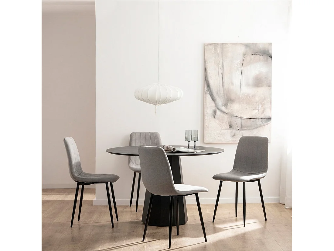 Chaise de salle à manger en tissu gris 45x92 cm-Robbie