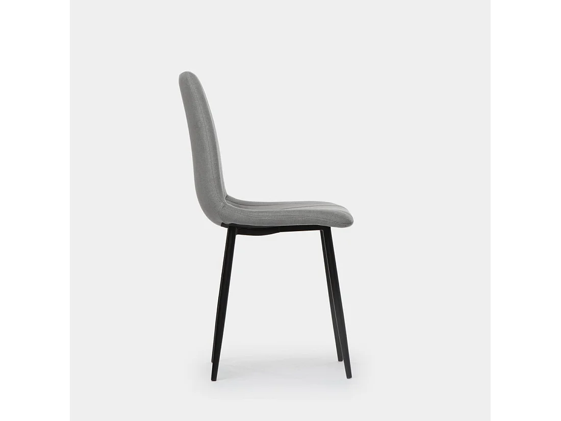Chaise de salle à manger en tissu gris 45x92 cm-Robbie