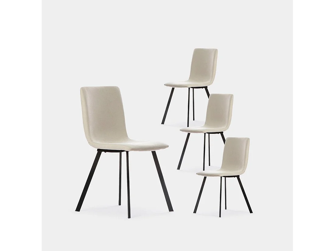 Packs 4 sillas Beige 43 x 87 cm