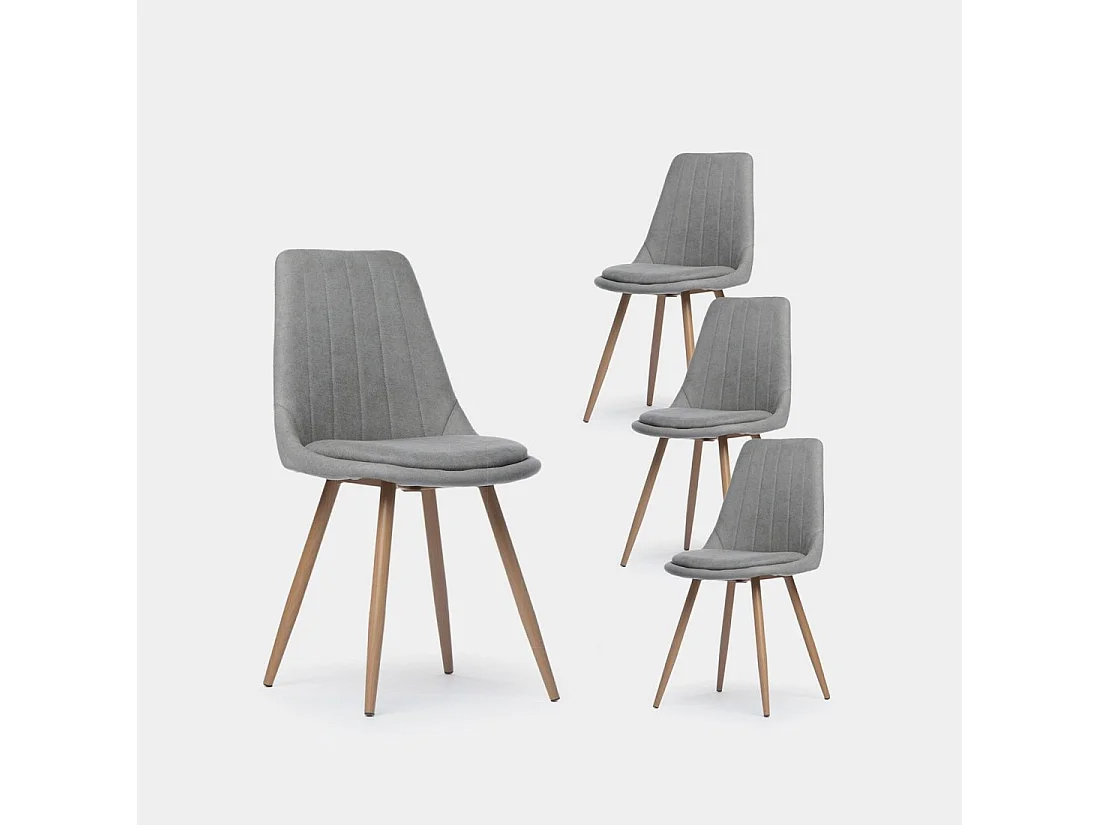 Chaise de salle à manger en tissu gris 47x87 cm-Ingrid