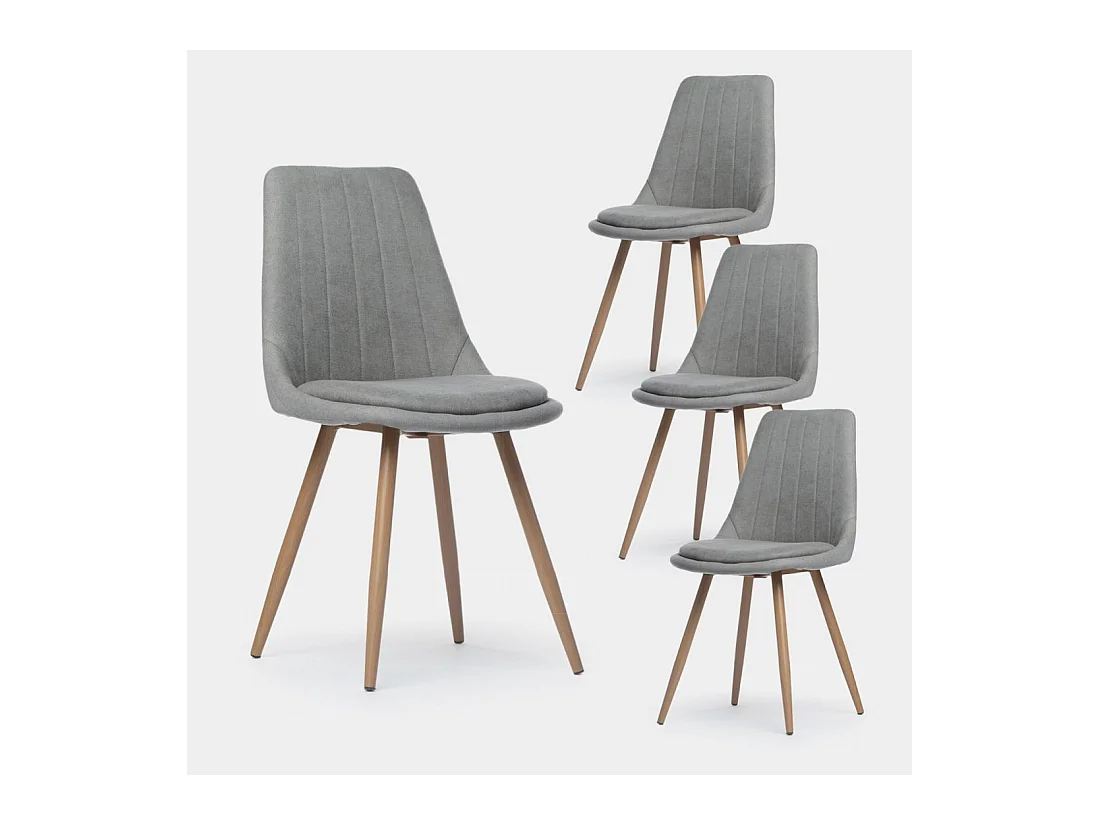 Chaise de salle à manger en tissu gris 47x87 cm-Ingrid