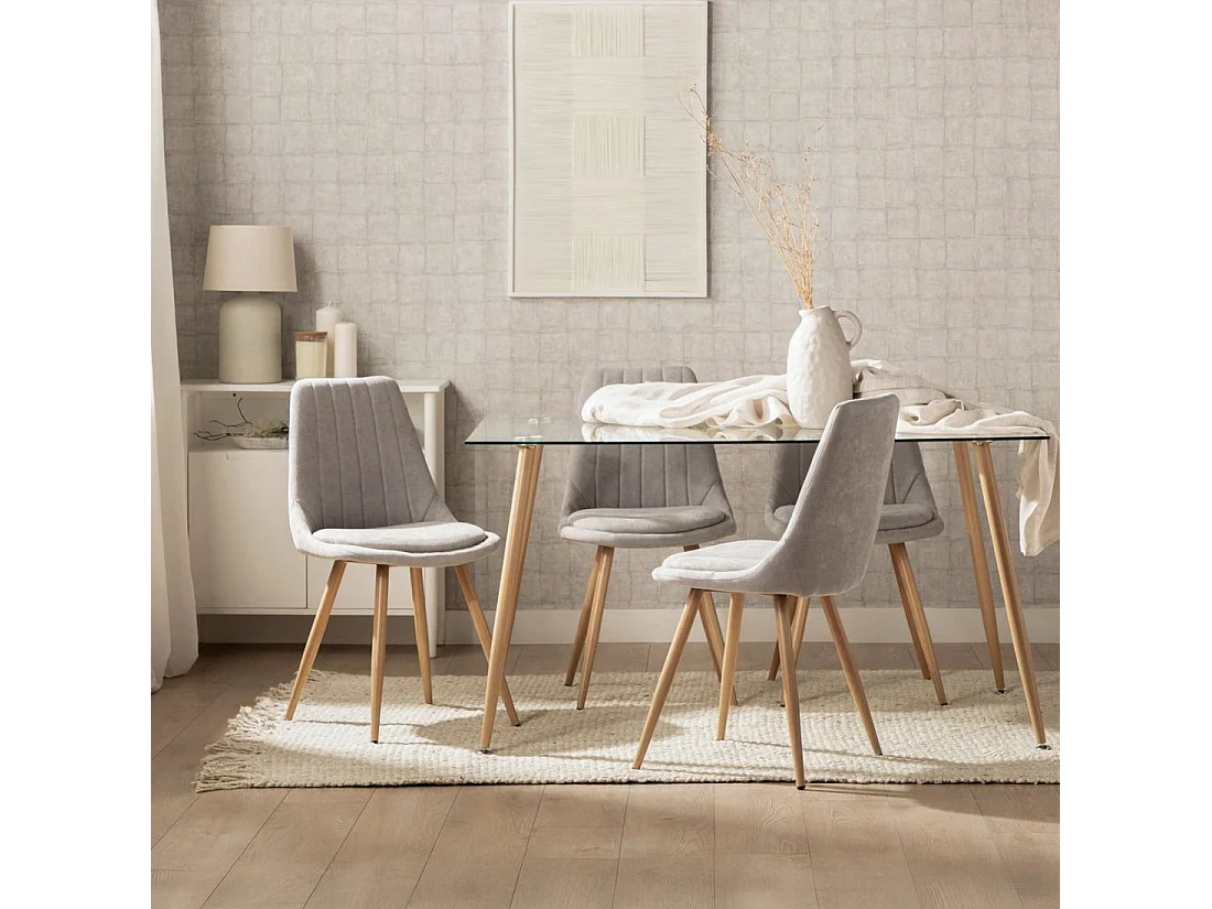 Packs 4 sillas Gris 47 x 87 cm