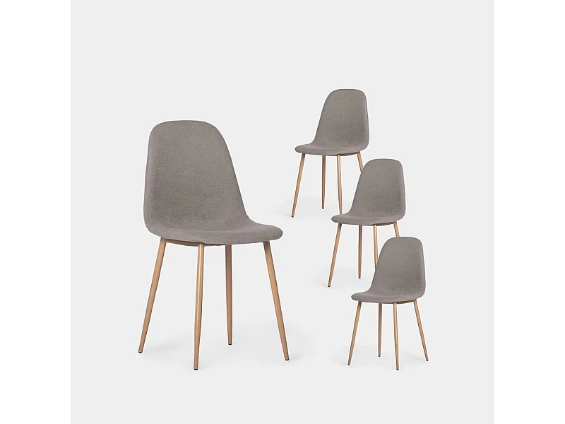 Packs 4 sillas Gris 45 x 86 cm