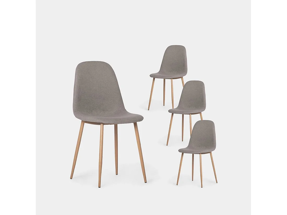 Packs 4 sillas Gris 45 x 86 cm
