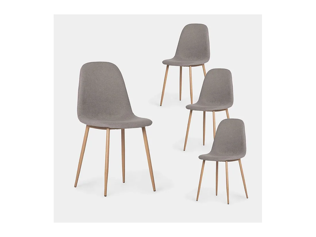Chaise de salle à manger en tissu gris 45x86 cm-Ellis
