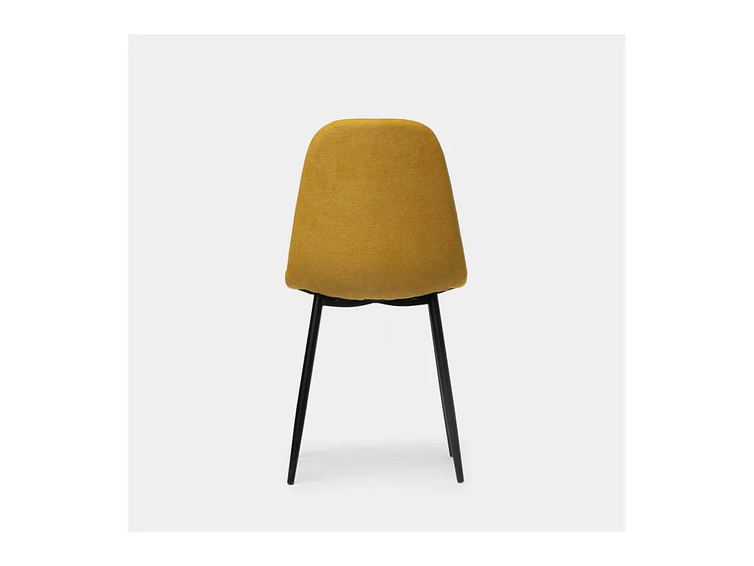 Chaise de salle à manger en tissu moutarde 45x86 cm-Ellis