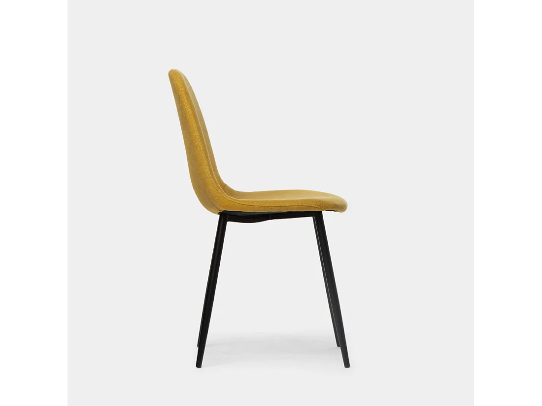Chaise de salle à manger en tissu moutarde 45x86 cm-Ellis