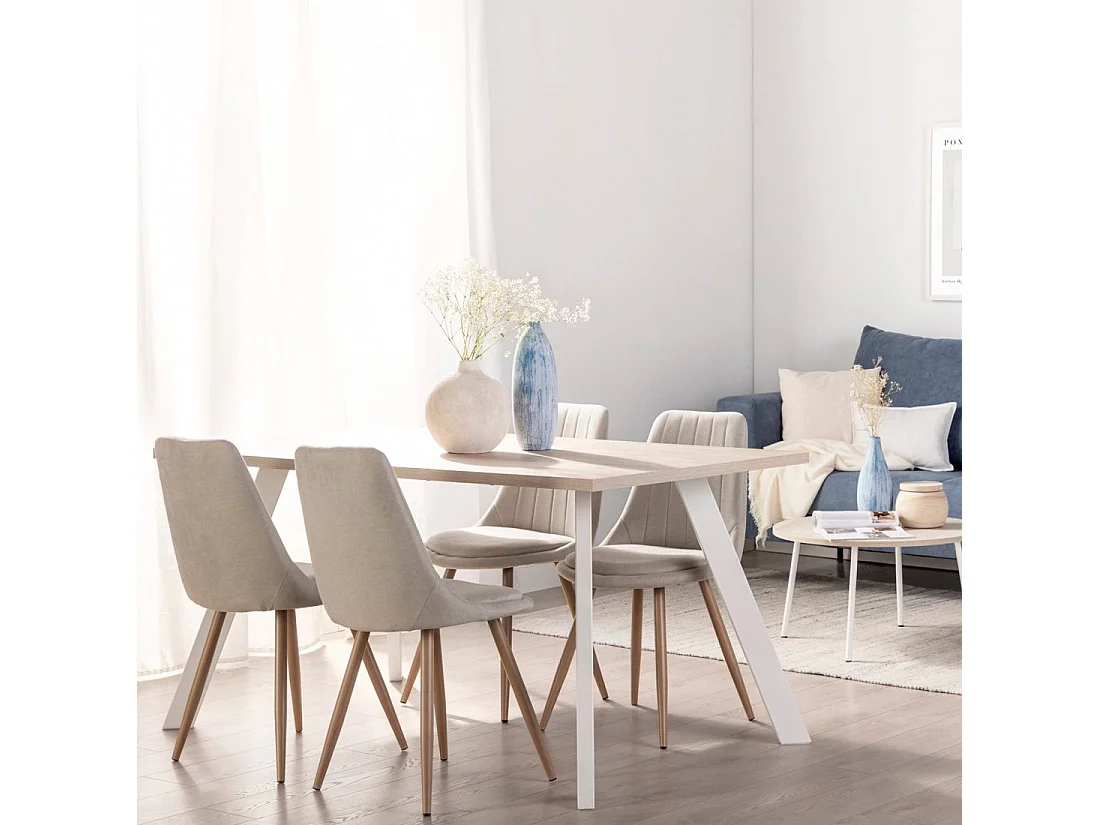 Packs 4 sillas Beige 47 x 87 cm