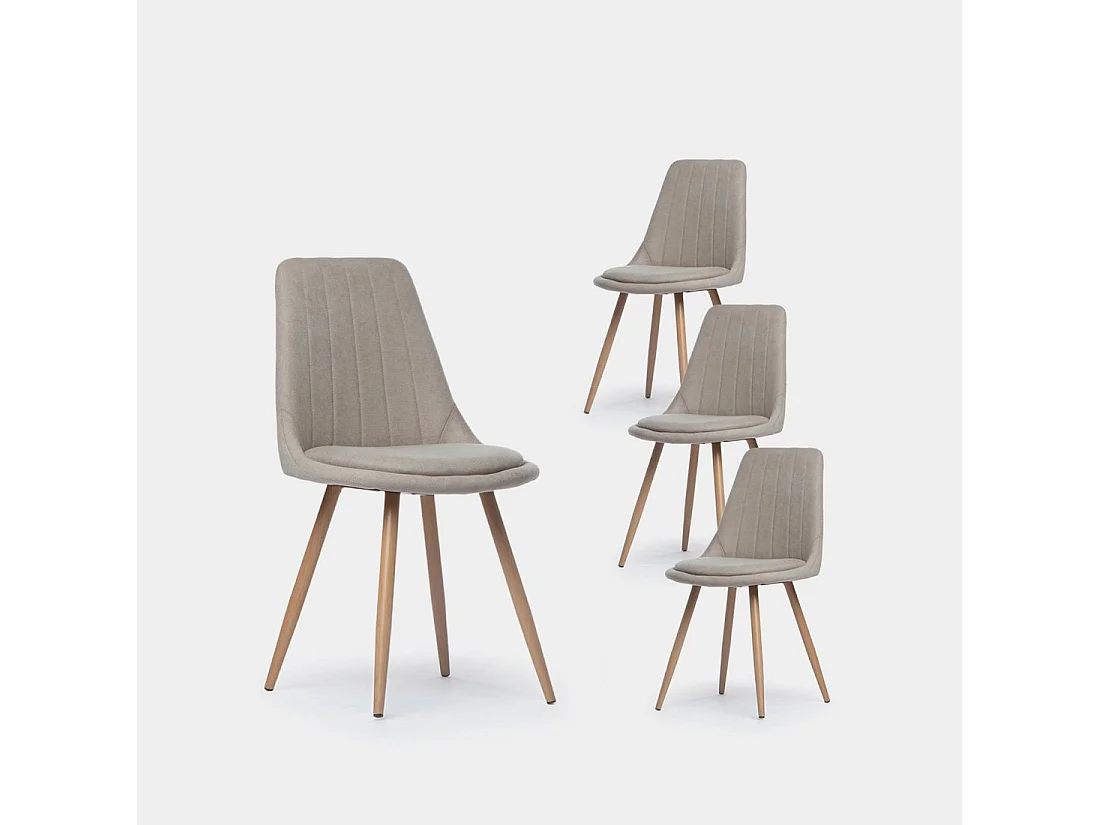 Chaise de salle à manger en tissu beige 47x87 cm-Ingrid