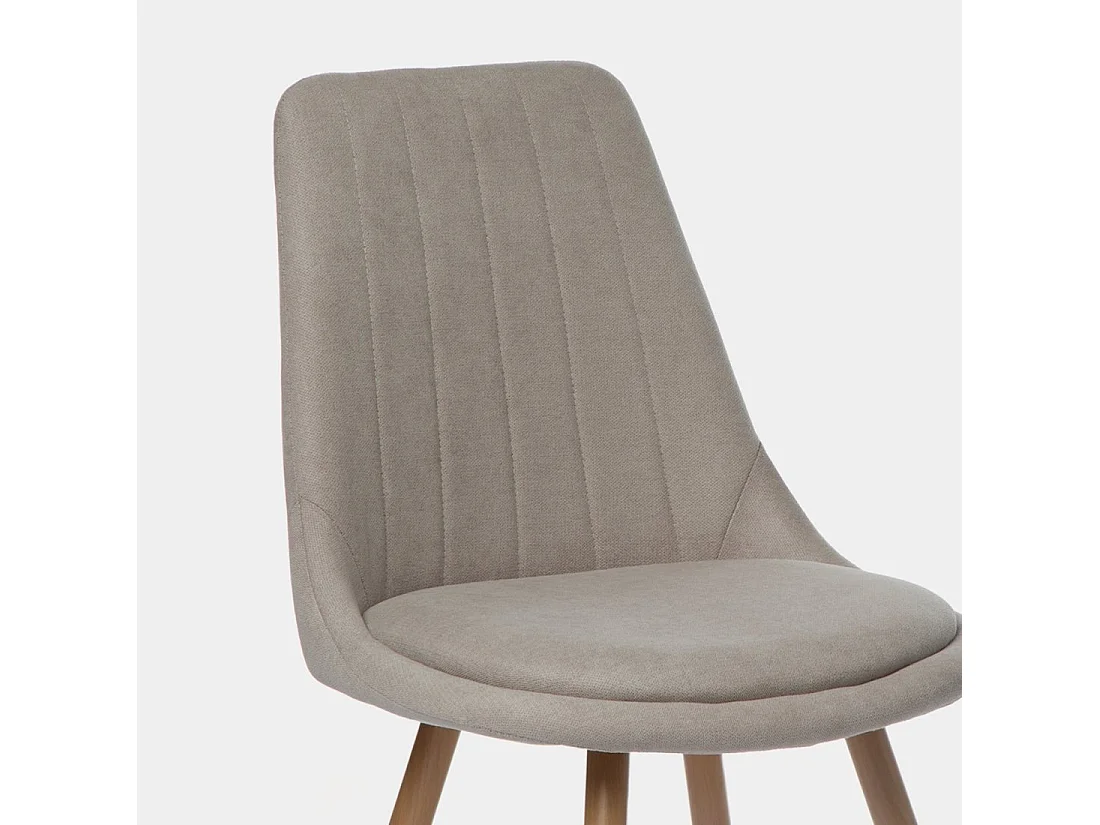 Chaise de salle à manger en tissu beige 47x87 cm-Ingrid