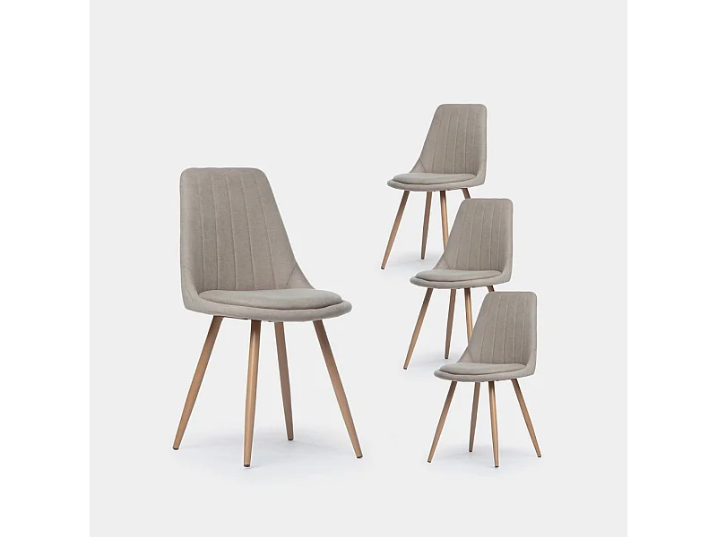 Packs 4 sillas Beige 47 x 87 cm