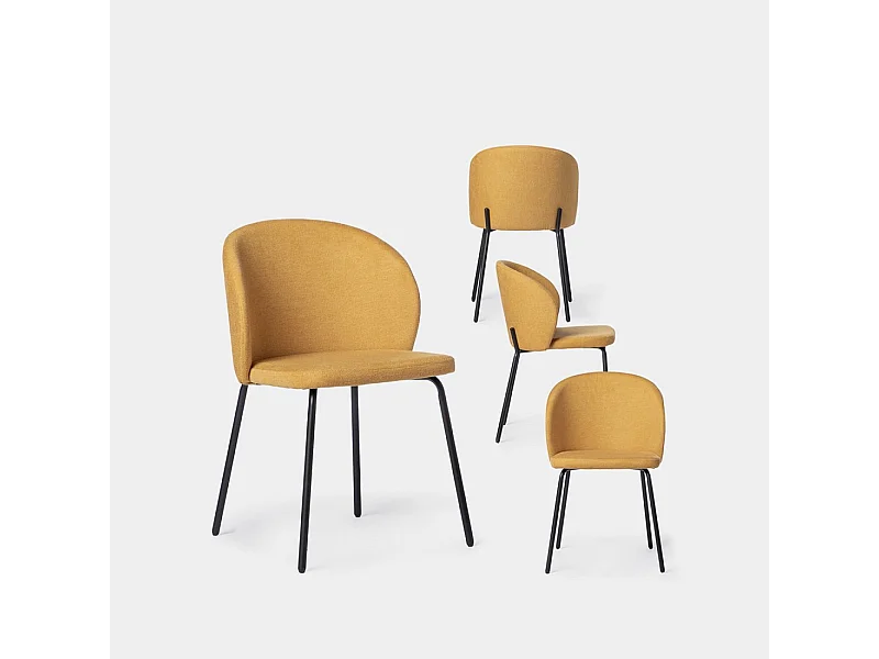 Packs 4 sillas Mostaza 49 x 80 cm