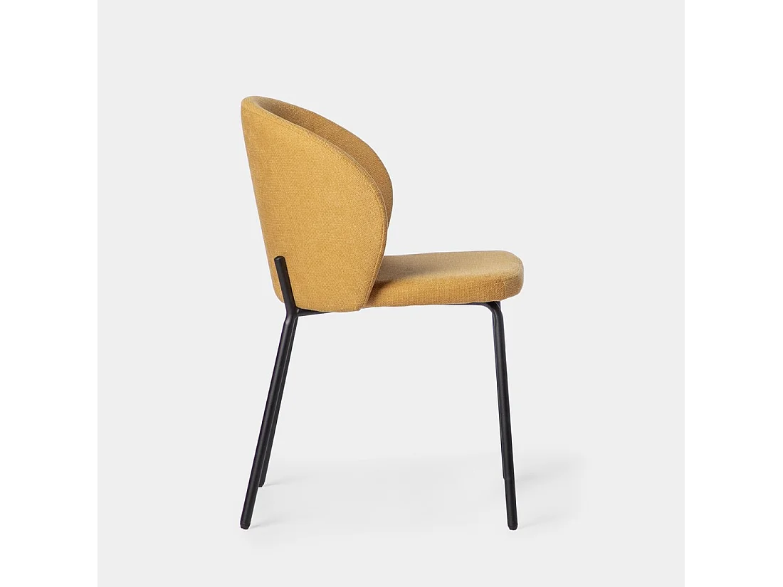 Chaise de salle à manger en tissu moutarde 49x80 cm-Norah