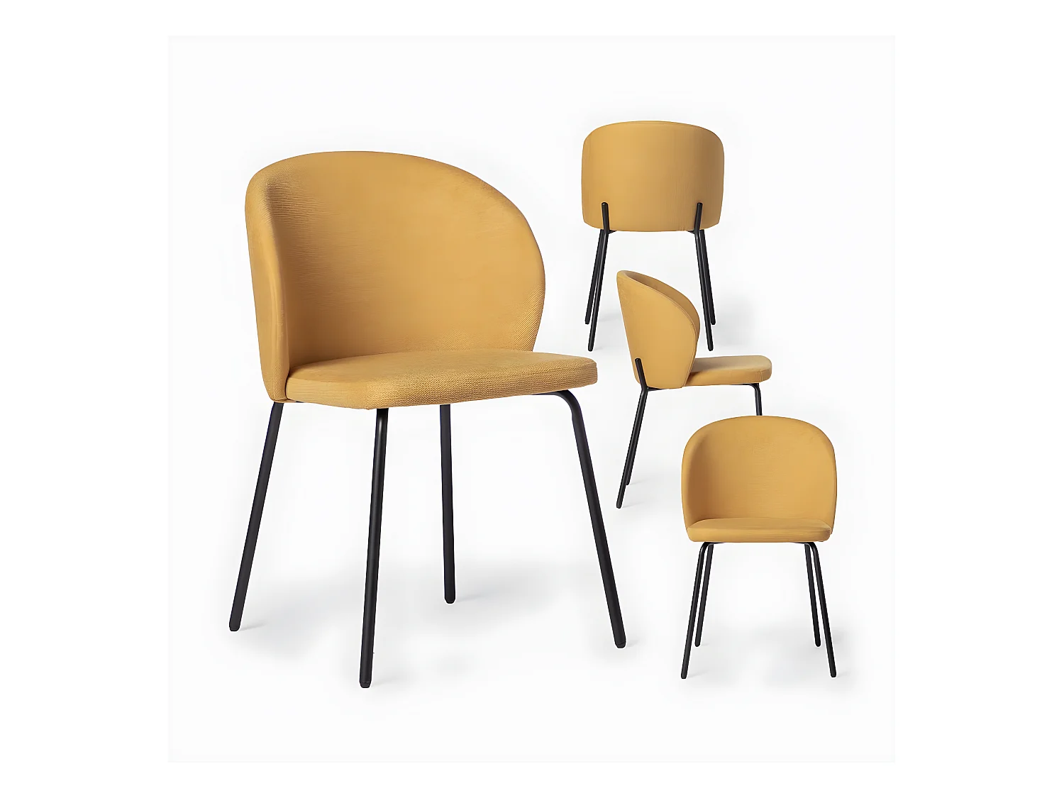 Packs 4 sillas Mostaza 49 x 80 cm