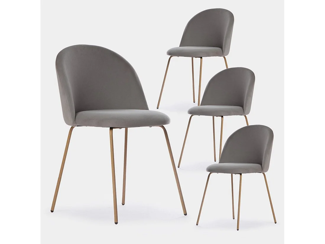 Packs 4 sillas Gris 48 x 81 cm