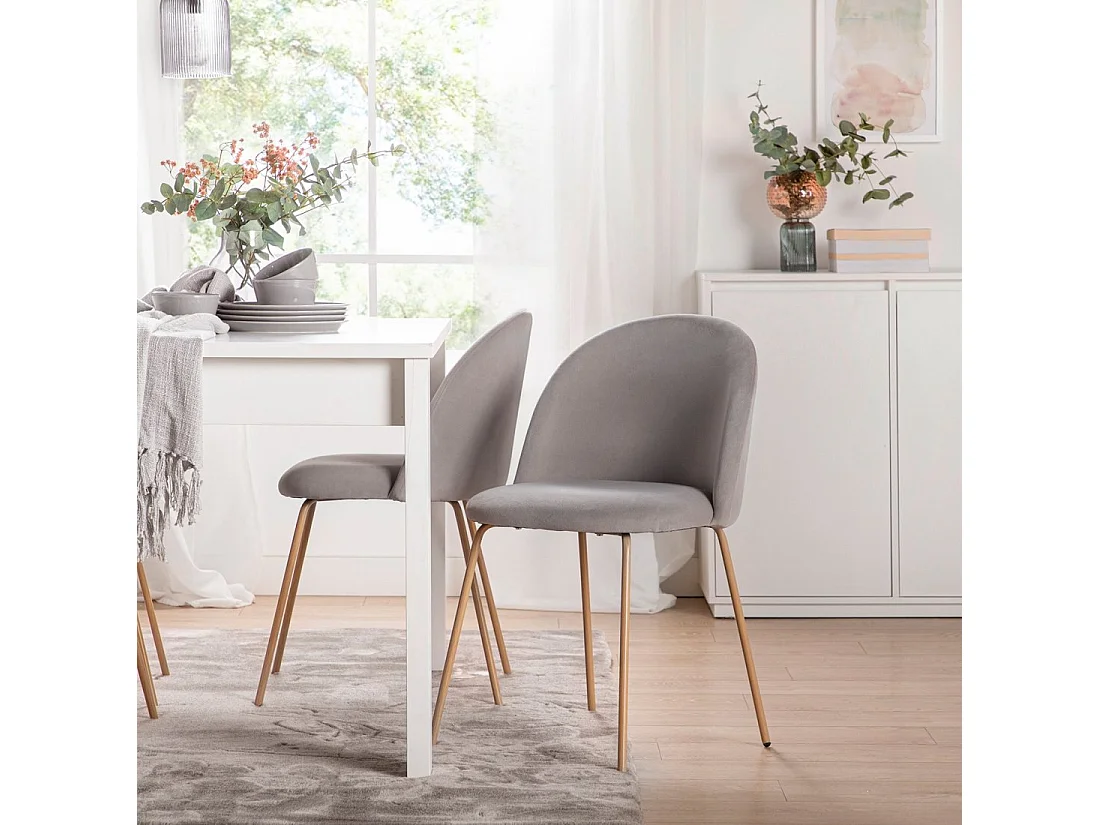 Packs 4 sillas Gris 48 x 81 cm