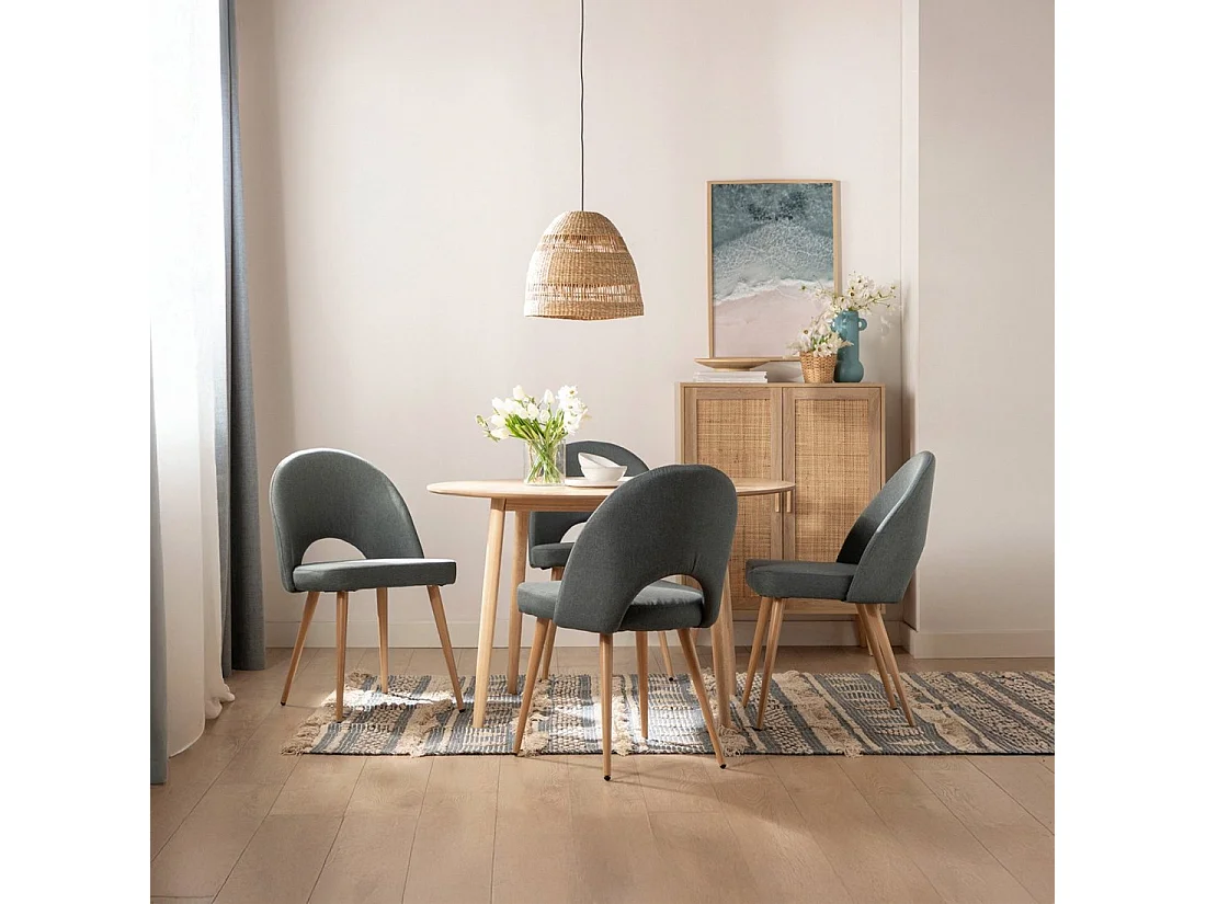 Chaise de salle à manger en tissu bleu 49x85 cm-Blair