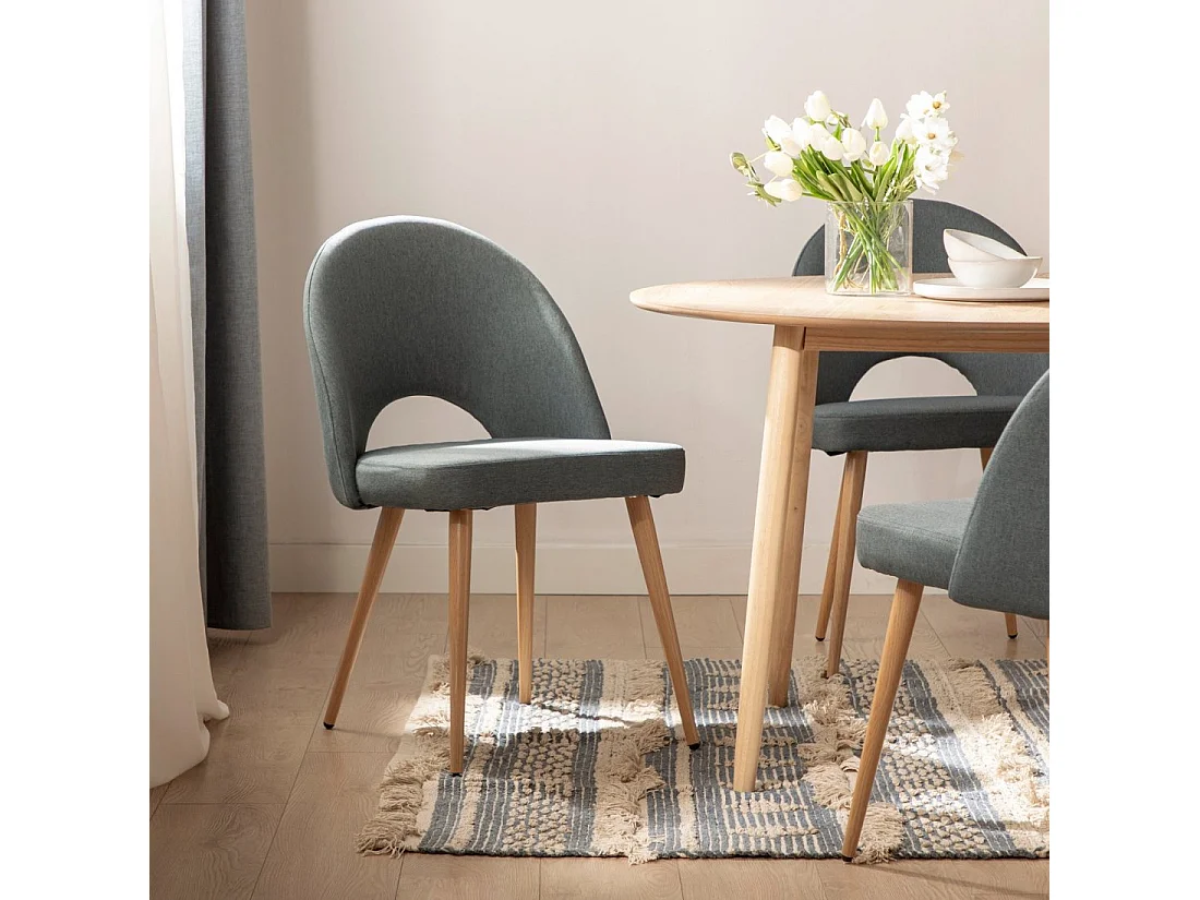 Chaise de salle à manger en tissu bleu 49x85 cm-Blair