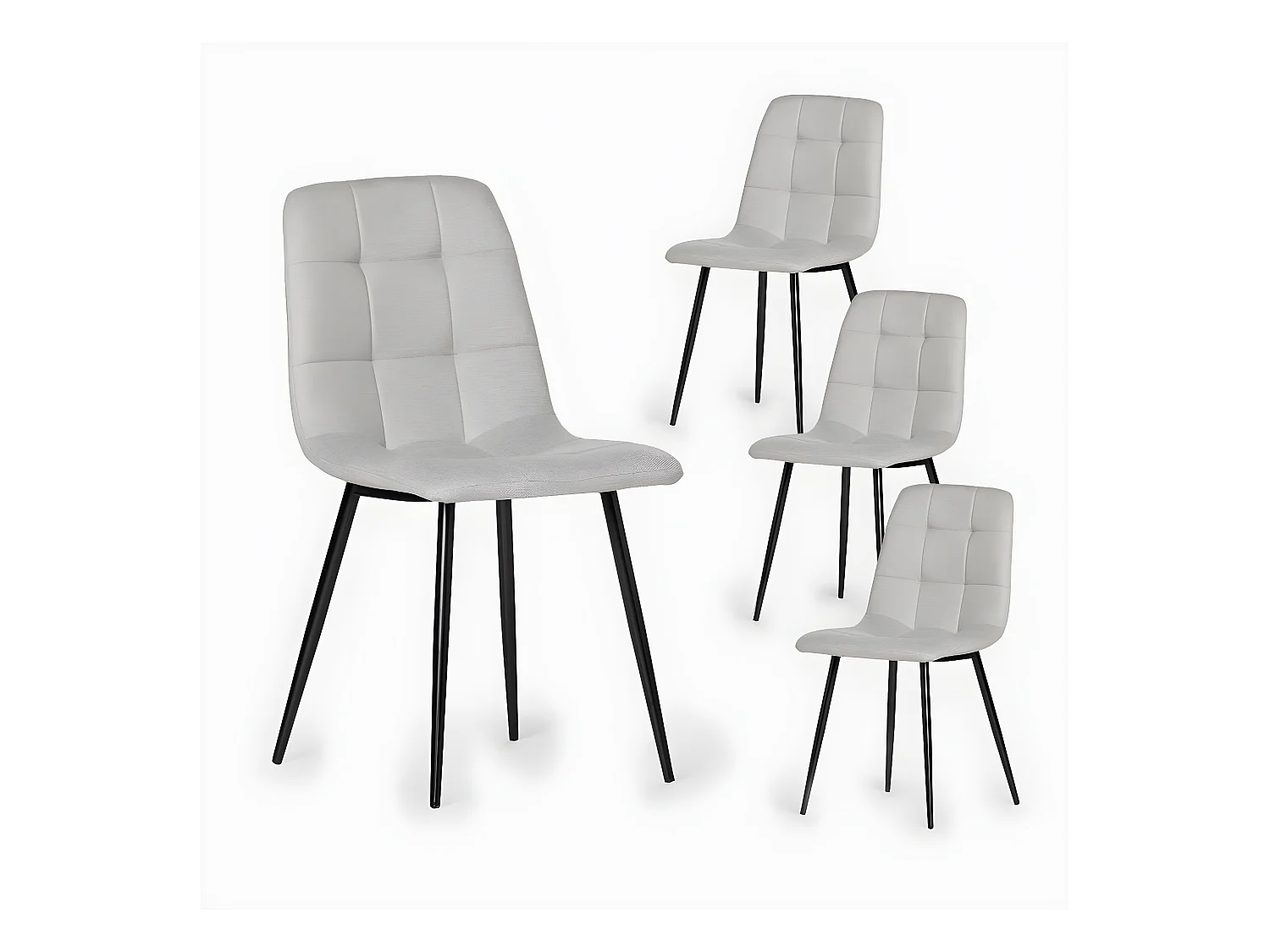 Chaise de salle à manger en tissu gris 45x86 cm-Ailan