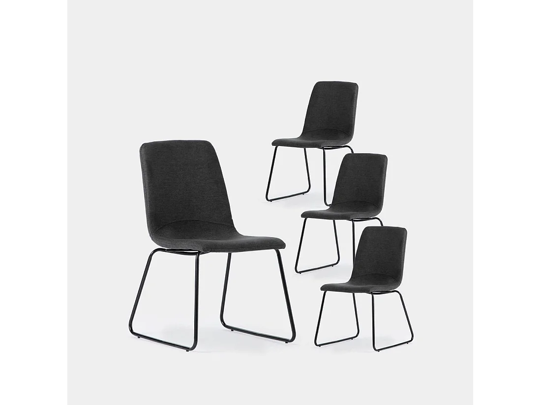Packs 4 sillas Gris oscuro 52 x 86 cm