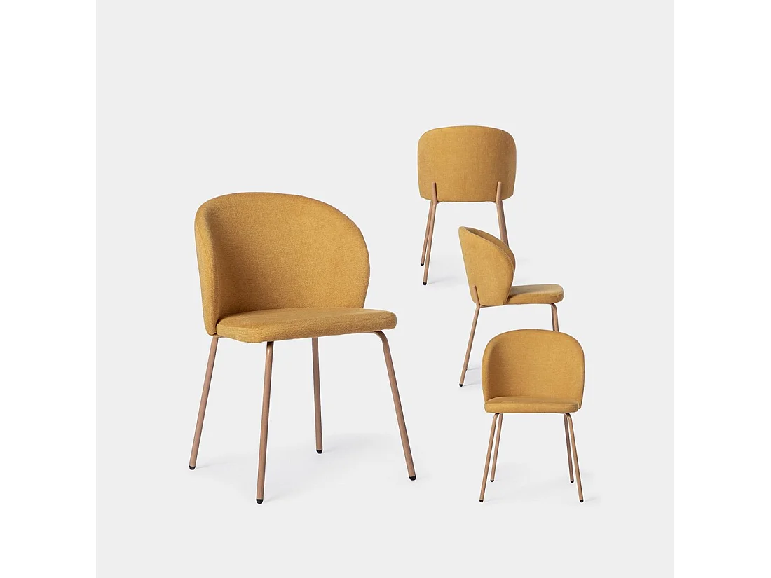 Packs 4 sillas Mostaza 49 x 80 cm