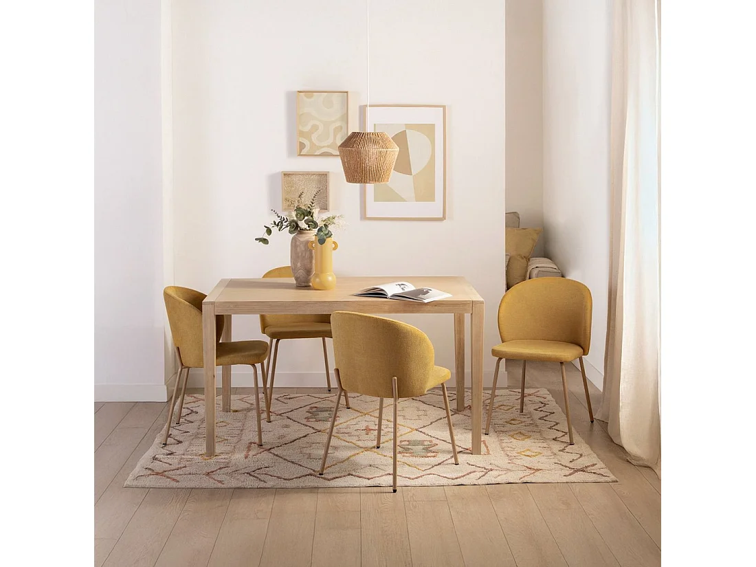 Packs 4 sillas Mostaza 49 x 80 cm