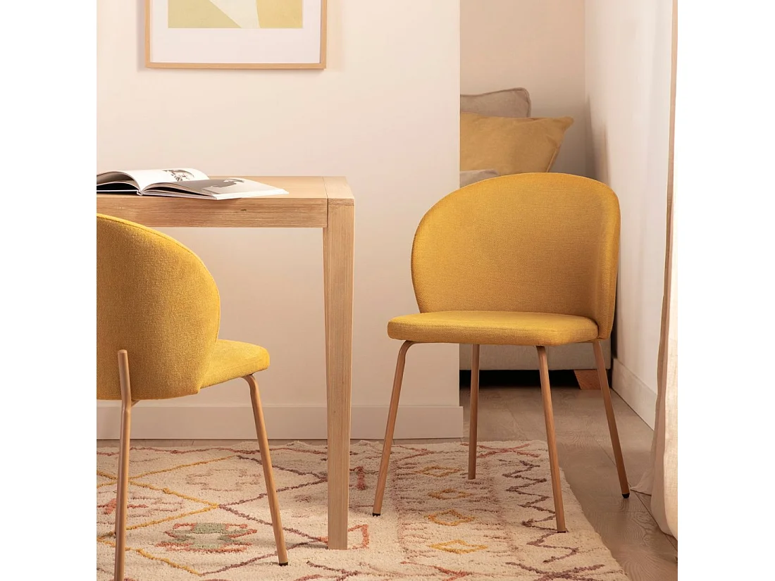 Packs 4 sillas Mostaza 49 x 80 cm