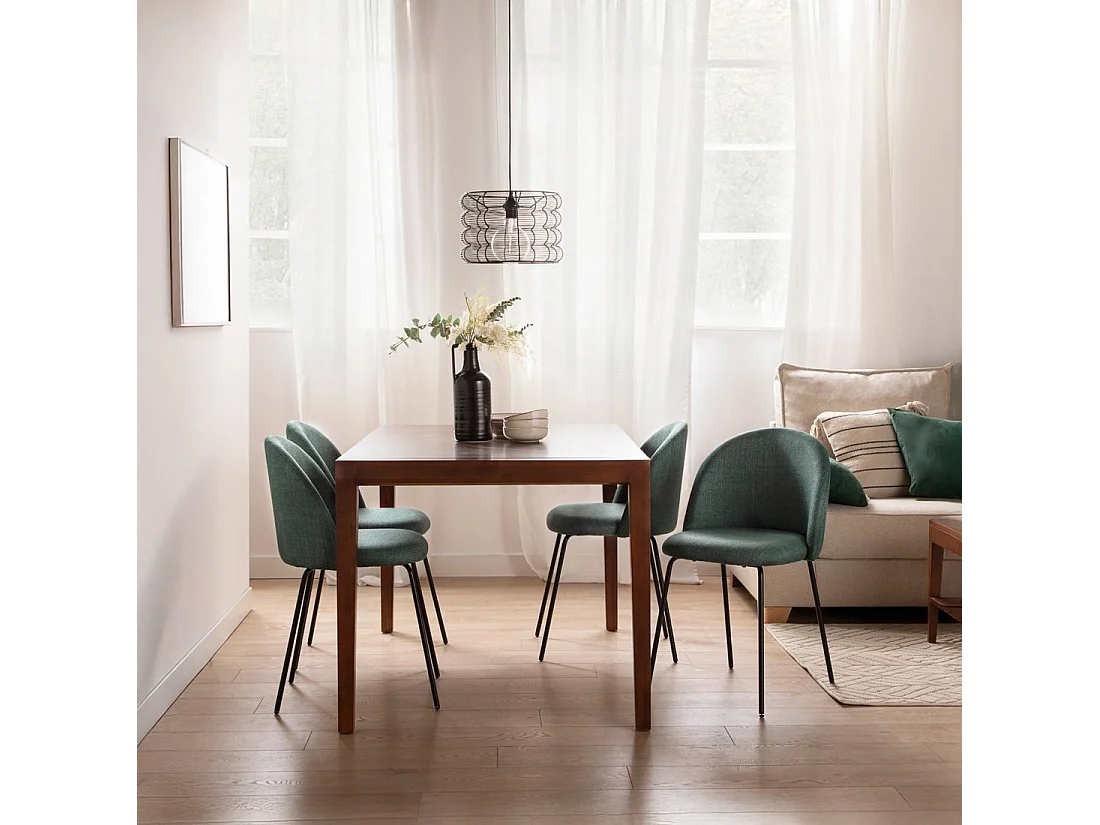 Chaise de salle à manger en tissu vert foncé 48x81 cm-Olivia