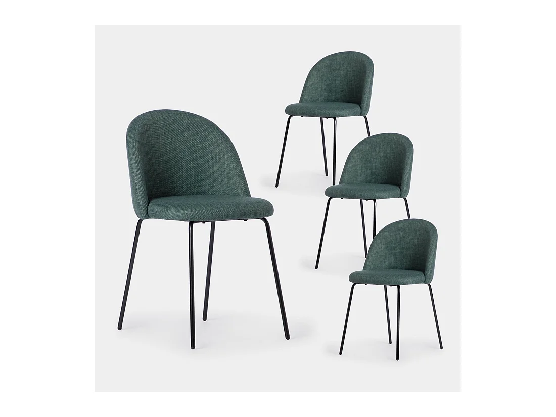 Packs 4 sillas Verde oscuro 48 x 81 cm