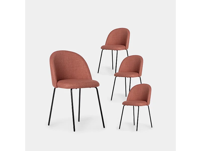 Packs 4 sillas Terracota 48 x 81 cm