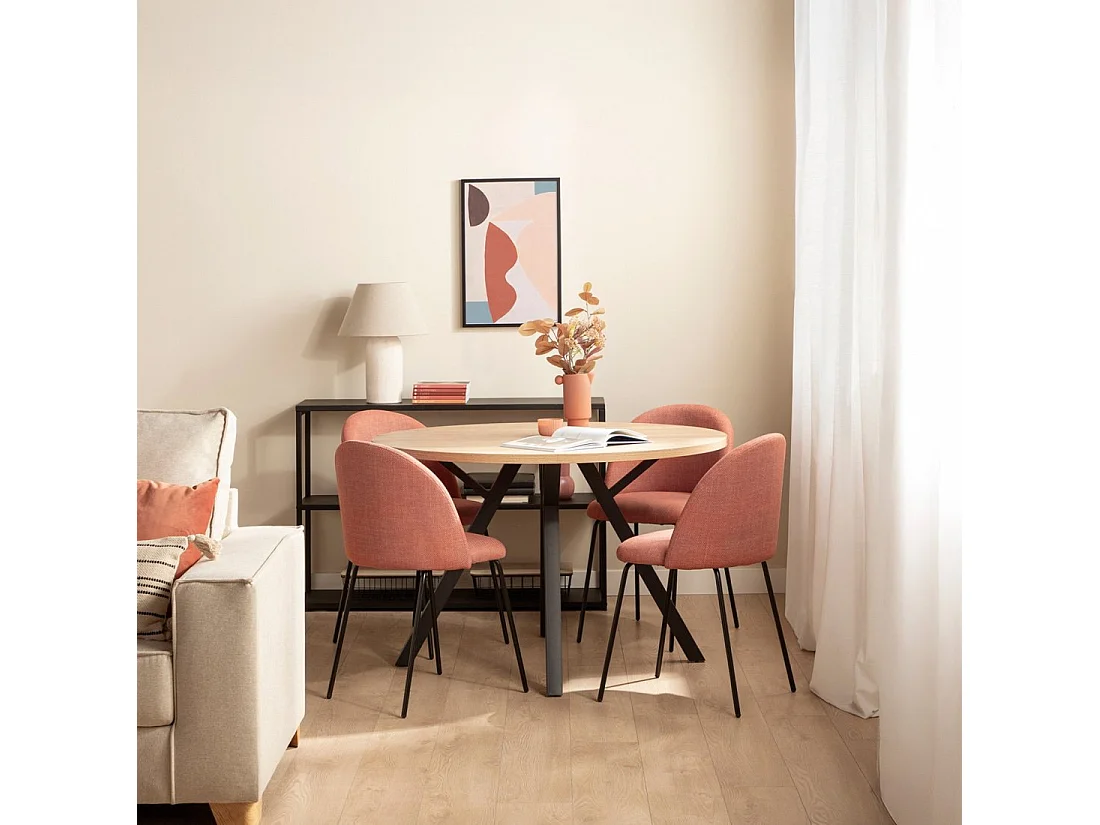 Chaise de salle à manger en tissu terracotta 48x81 cm-Olivia