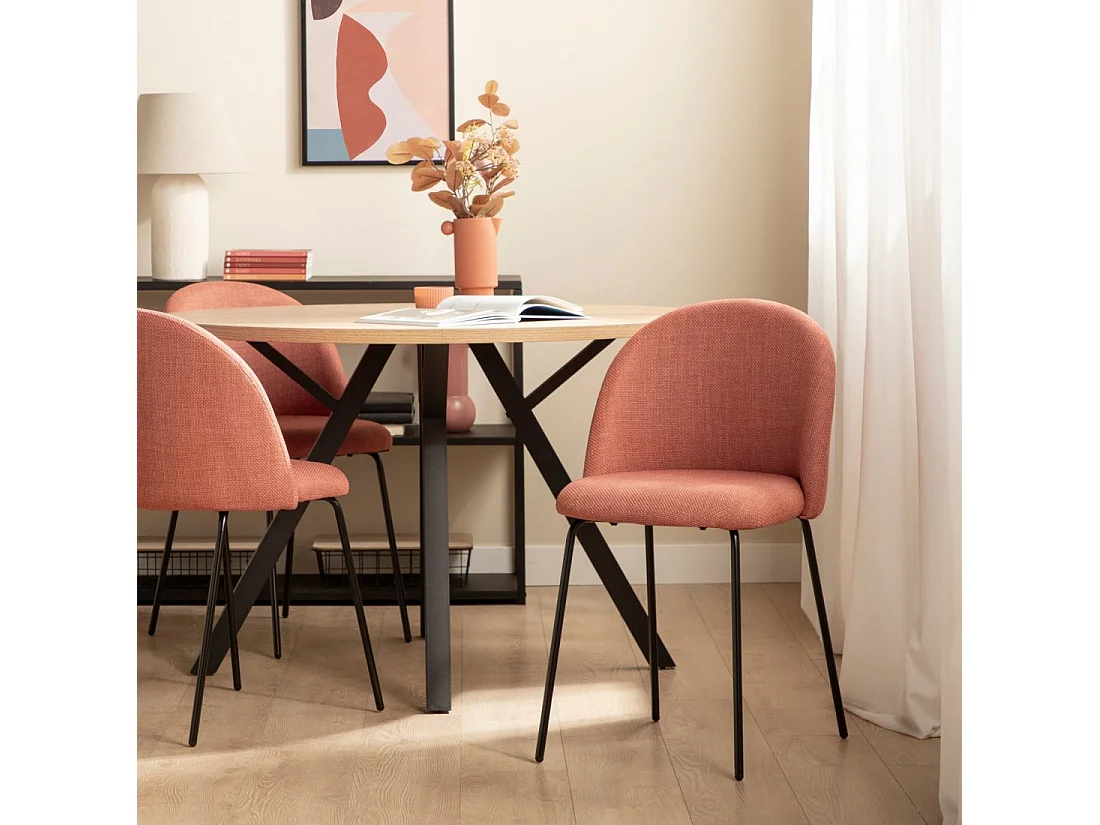 Chaise de salle à manger en tissu terracotta 48x81 cm-Olivia