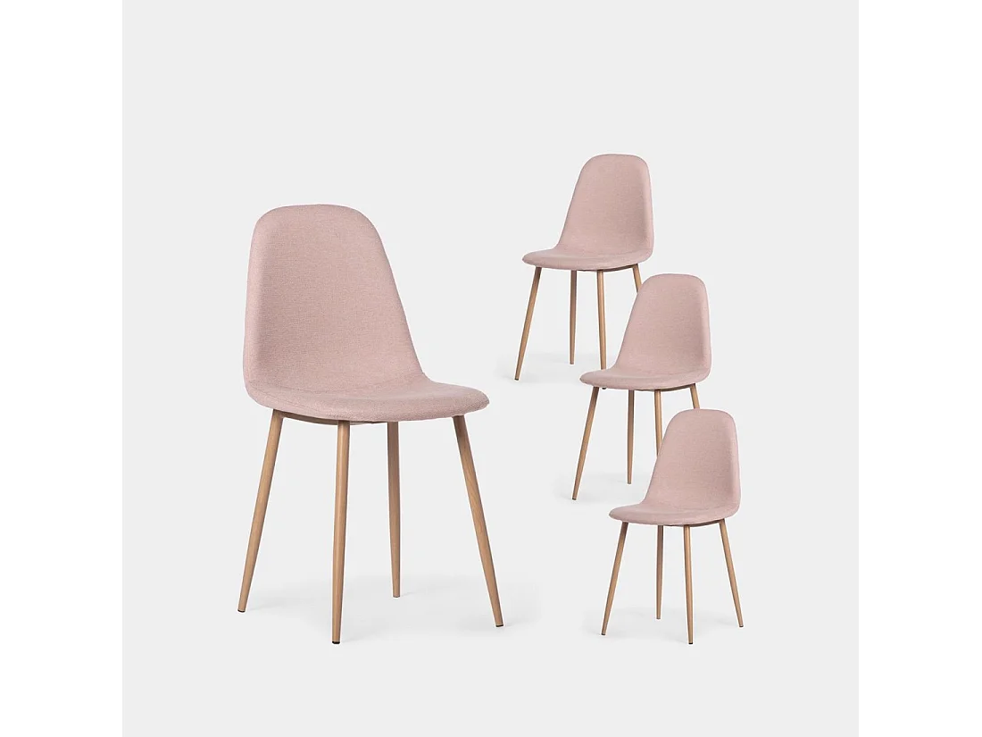 Packs 4 sillas Rosa 45 x 86 cm