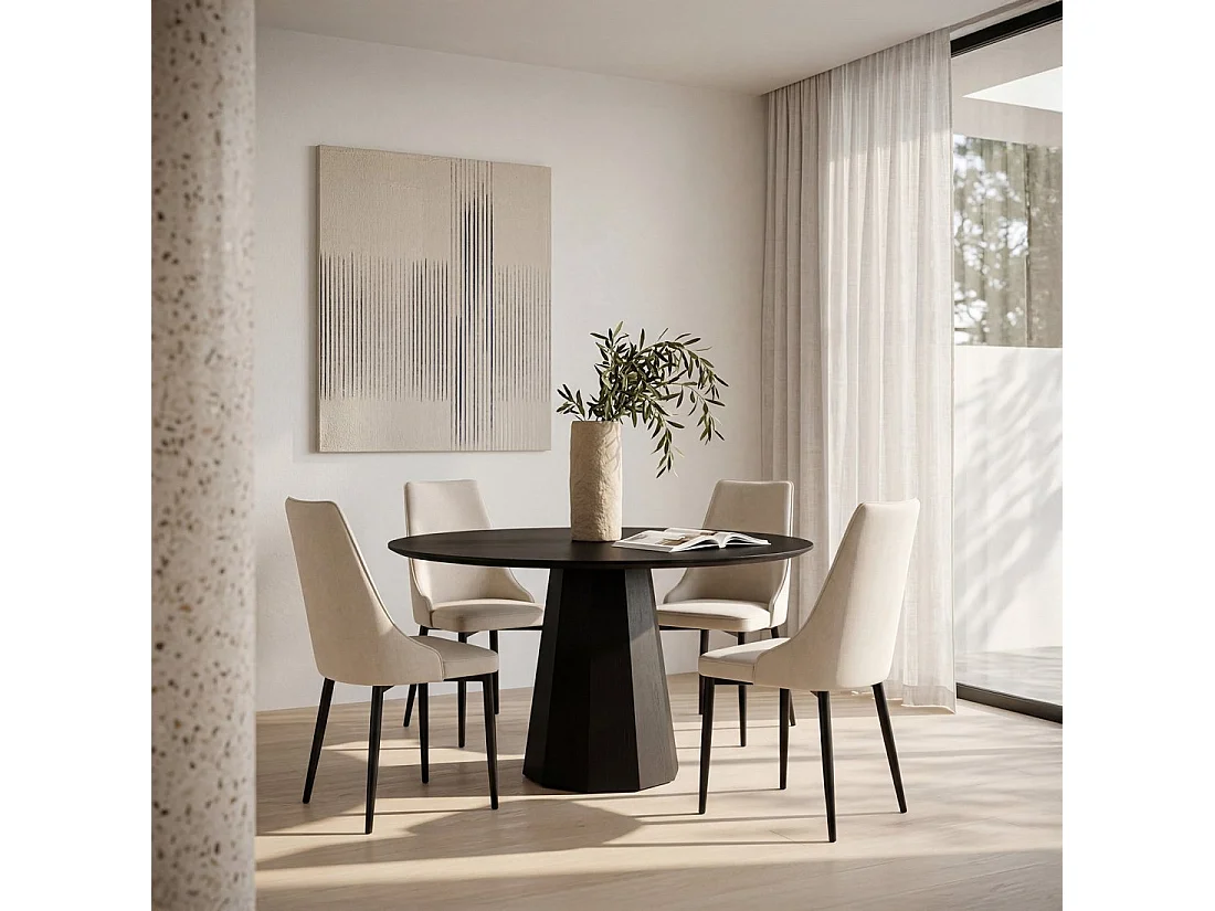 Chaise de salle à manger en tissu beige 45x95 cm-Agnes