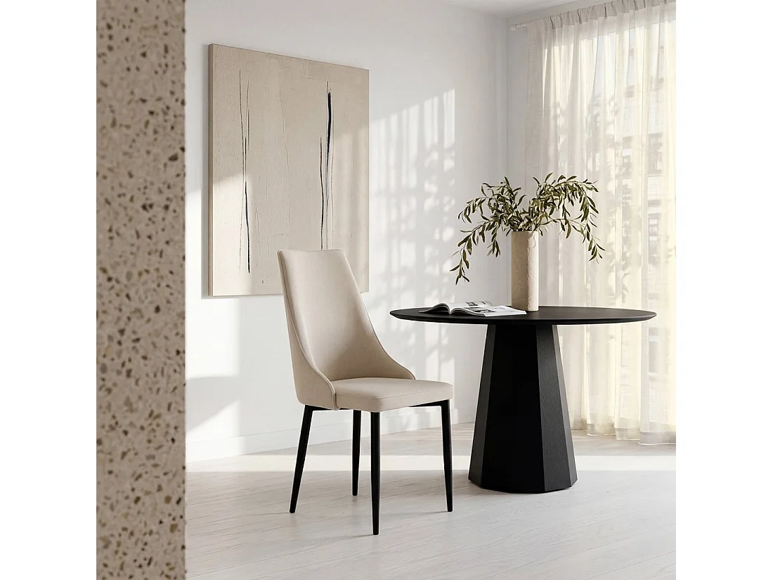 Chaise de salle à manger en tissu beige 45x95 cm-Agnes