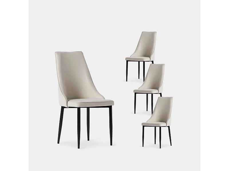 Packs 4 sillas Beige 45 x 95 cm