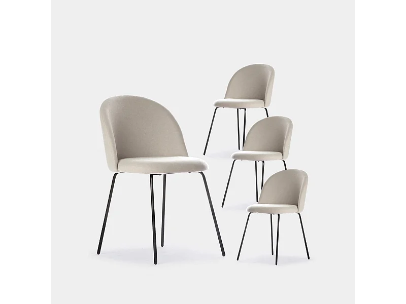 Packs 4 sillas Beige 48 x 81 cm