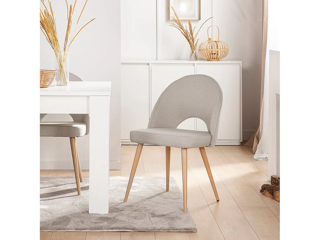 Chaise de salle à manger en tissu gris taupe 49x85 cm-Blair