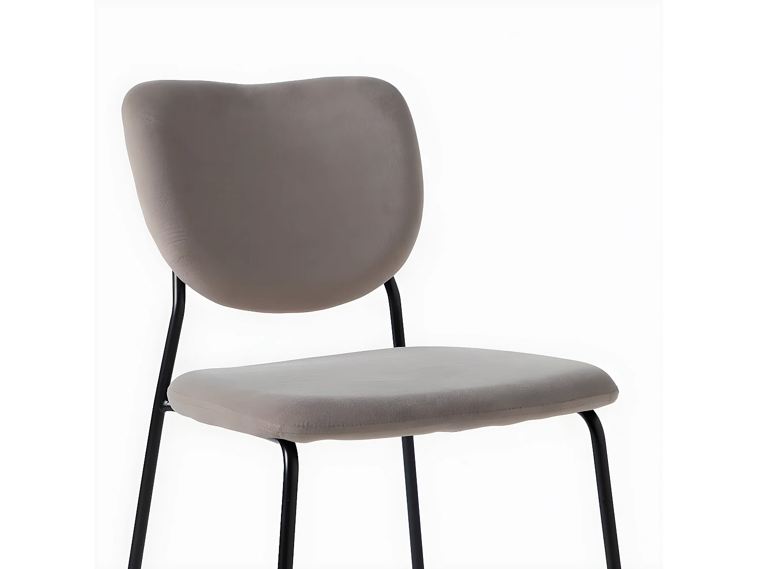 Chaise de bureau en velours gris taupe 49x80 cm-Taylor