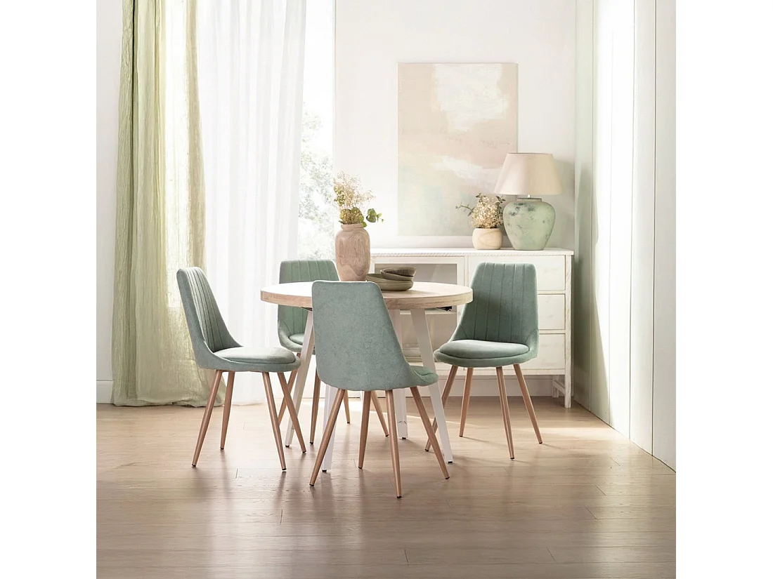 Chaise de salle à manger en tissu menthe 47x87 cm-Ingrid