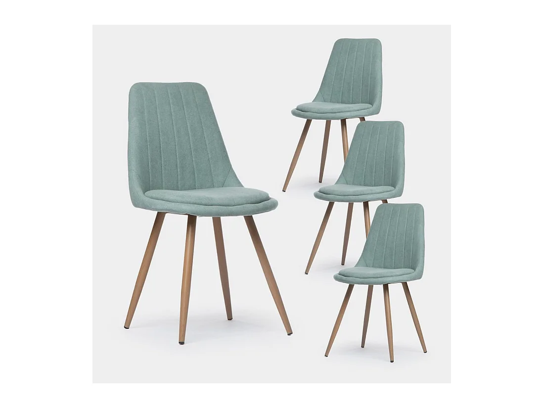 Chaise de salle à manger en tissu menthe 47x87 cm-Ingrid